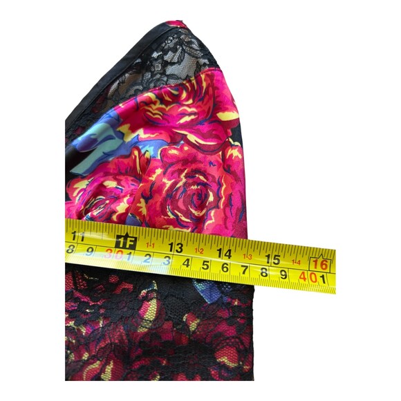 Victoria's Secret Negligee Slip‎ Lingerie Top Black Floral Satin Lace L - Picture 8 of 11